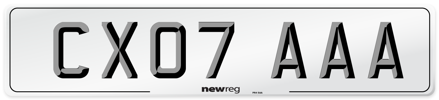 CX07 AAA Number Plate from New Reg